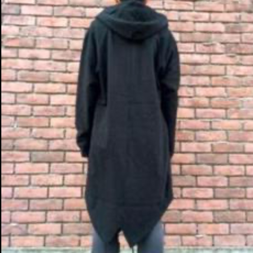 T By Alexander Wang Unisex Hooded Long Sweatshirt Parka - Picture 5 of 6